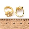 Flower Brass Hoop Earrings EJEW-S256-01B-G-5