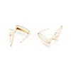 Brass Hoop Earring Findings with Latch Back Closure KK-C006-28G-3