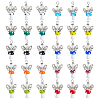 30Pcs Handmade Lampwork Beads with Glass Beads Pendants PALLOY-FH00166-1