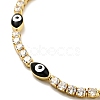 Enamel Horse Eye Link Bracelet with Clear Cubic Zirconia Tennis Chains BJEW-G650-02G-4