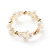 Glass Pearl Beads Finger Rings RJEW-TA00005-1