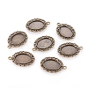 Tibetan Style Pendant Cabochon Settings TIBEP-R099-AB-FF-1