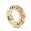 Brass Micro Pave Cubic Zirconia Rondelle European Beads KK-F835-22G-2