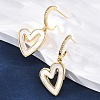 Heart Brass Micro Pave Clear Cubic Zirconia Dangle Stud Earrings KK-D363-12C-G-1