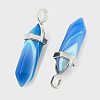 Natural Banded Agate Double Terminated Pointed Pendants G-F295-05J-2