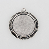 Tibetan Style Alloy Pendant Cabochon Settings X-TIBEP-N003-59AS-1