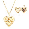 304 Stainless Steel Heart Locket Pendant Necklaces for Photo NJEW-WH0020-97C-1