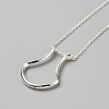 Zinc Alloy Teardrop Pendant Necklace with Steel Cable Chains NJEW-WH0002-97S-1