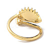 Lampwork Evil Eye Open Cuff Ring with Clear Cubic Zirconia RJEW-L104-05G-04-2