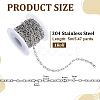 304 Stainless Steel Textured Cable Chains CHS-WH0020-004P-2