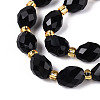 Natural Black Obsidian Beads Strands G-N342-35-8x6-01-4