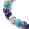 8.5mm Round Natural Lapis Lazuli & Howlite & Synthetic Turquoise & Blue Spot Jasper Bead Stretch Bracelets for Women BJEW-JB10944-05-2