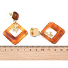 304 Stainless Steel & Resin Stud Dangle Earrings for Women SA-CBA717A-01G-05-3