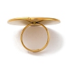 Ion Plating(IP) 304 Stainless Steel Flat Round Open Cuff Rings RJEW-M047-04G-3