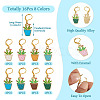 16Pcs 8 Colors Potted Plants Alloy Enamel Locking Stitch Marker HJEW-TAC0093-4