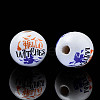 Halloween Printed Natural Wood Beads WOOD-S057-092-3