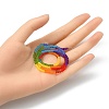 Rainbow Color 7 Colors Transparent Frosted Glass Beads Strands FGLA-YW0001-01-4