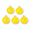 Golden Plated Alloy Enamel Charms X-ENAM-S118-09K-1