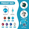 42Pcs 7 Colors Glass Cone Connector Charms STAS-TA0006-10-4
