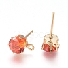 Brass Stud Earring Findings KK-L199-B02-G-2