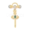 Brass Clear Cubic Zirconia Eye Pendants KK-U058-46G-1
