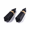 Faceted Natural Obsidian Pendants G-T131-15A-2