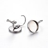 Tarnish Resistant 304 Stainless Steel Leverback Earring Settings STAS-F191-03P-10mm-2