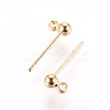 Brass Stud Earring Findings KK-I649-09G-NF-2