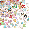 120Pcs 6 Styles Alloy Enamel Pendants ENAM-SC0007-03B-1