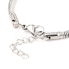 Tarnish Resistant Unisex 304 Stainless Steel Round Snake Chain Bracelets BJEW-H541-02A-P-2
