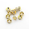Brass Rhinestone Spacer Beads X-RB-A020-7mm-01G-1
