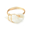 Natural Spiral Shell Finger Rings RJEW-TA00167-3