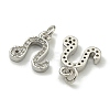 Rack Plating Brass Micro Pave Cubic Zirconia Pendants KK-K386-02D-P-2