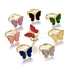 Adjustable Brass Micro Pave Clear Cubic Zirconia Finger Rings RJEW-F106-G-1