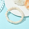 Electroplated Shell Pearl Heishi Beads Stretch Bracelets BJEW-JB14159-1