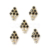 Brass Micro Pave Cubic Zirconia Cabochons KK-A174-12G-2