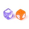 Spray Painted Transparent Acrylic Beads OACR-N140-02-2