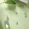 Glass Teardrop Pendant Decorations HJEW-TA00015-6