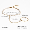 304 Stainless Steel Imitation Pearl Link Chain Finger Ring Bracelets for Women XO2335-2-1