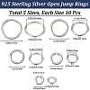 50Pcs 5 Styles 925 Sterling Silver Open Jump Rings STER-BBC0006-19-2