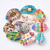 Printed Natural Cowrie Shell Beads X-SHEL-S274-27-1