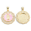 Brass Micro Pave Clear Cubic Zirconia Pendants KK-N227-100-3