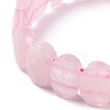 Natural Rose Quartz Oval Beaded Stretch Bracelet G-E010-01N-3