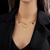 Star Stainless Steel with Natural Shell Double Layer Pendant Necklaces & Charm Bracelets Sets WGBAFA5-03-2
