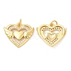 Brass Micro Pave Cubic Zirconia Pendants KK-P236-20G-1