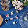8Pcs 8 Colors Alloy Micro Pave Cubic Zirconia Beads ALRI-CA0001-15-4