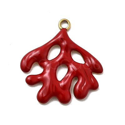 304 Stainless Steel Enamel Pendants STAS-I355-11G-02-1