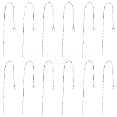 SUNNYCLUE 30 Pairs 304 Stainless Steel Chain Stud Earring Findings STAS-SC0006-55-1