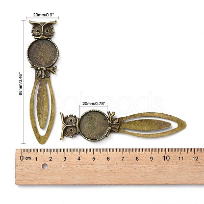 Iron Bookmark Cabochon Settings X-PALLOY-N0084-20AB-NF-1