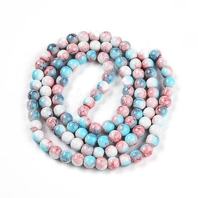 Baking Paint Glass Beads Strands DGLA-N003-8mm-C03-1